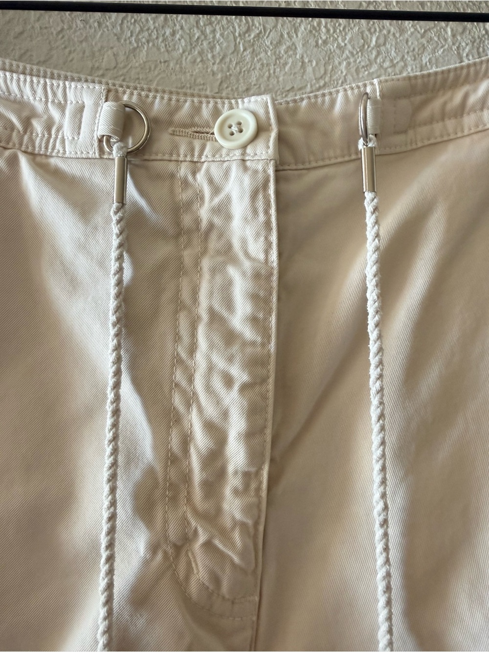 TALBOTS High Rise 100% Cotton Coastal Cargo Cream Beige Women’s Shorts Size 6 - Picture 6 of 15